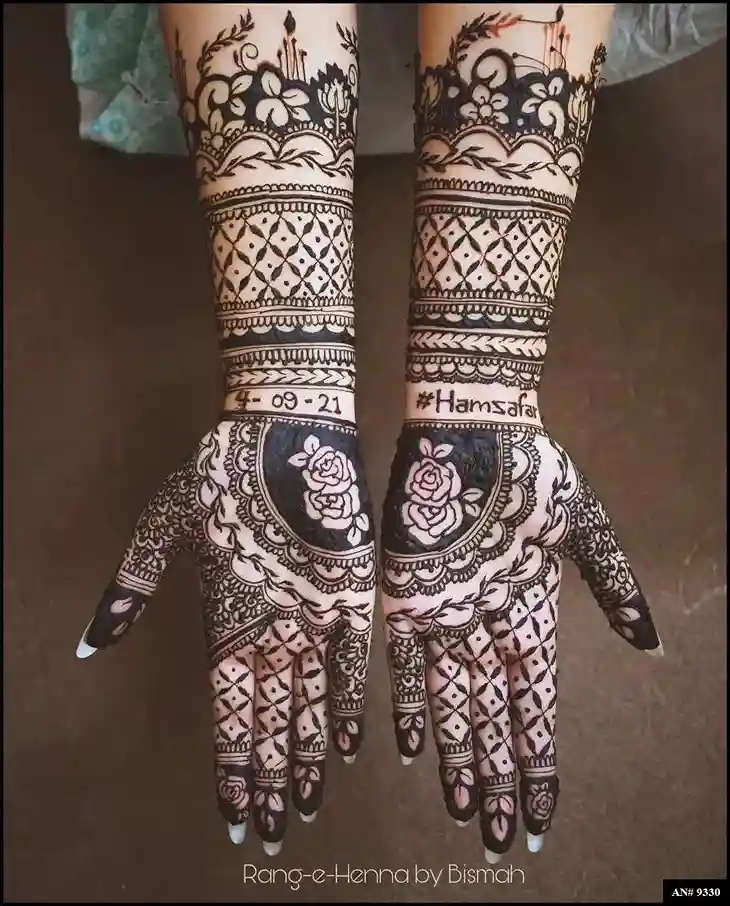 front full hand mehndi design
