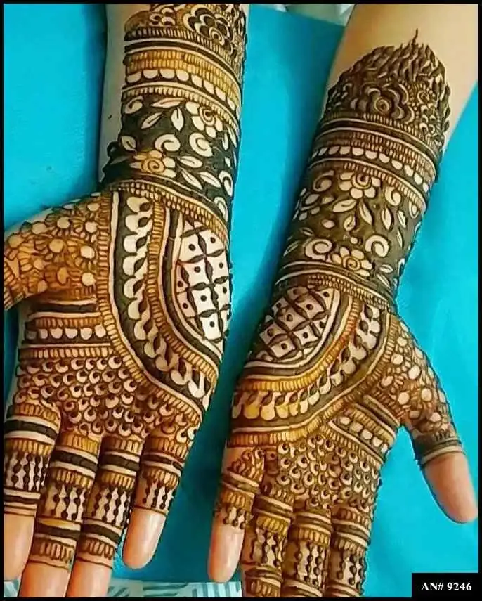 front full hand mehndi design