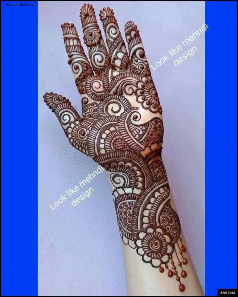front full hand mehndi design