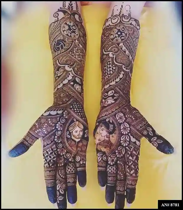 front full hand mehndi design