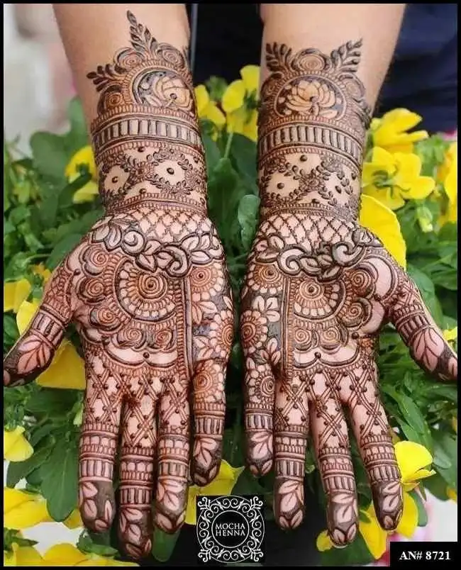 front full hand mehndi design