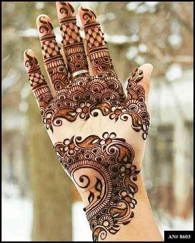 front full hand mehndi design