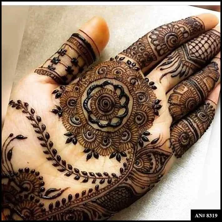 front full hand mehndi design