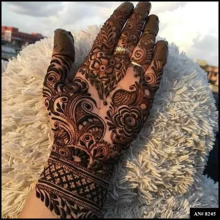 front full hand mehndi design