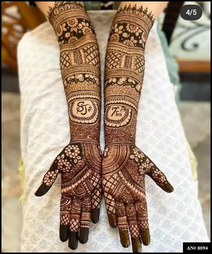 front full hand mehndi design
