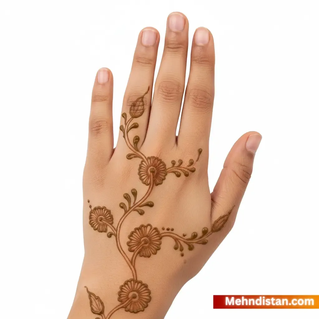 Khafif Mehndi Design Back Hand