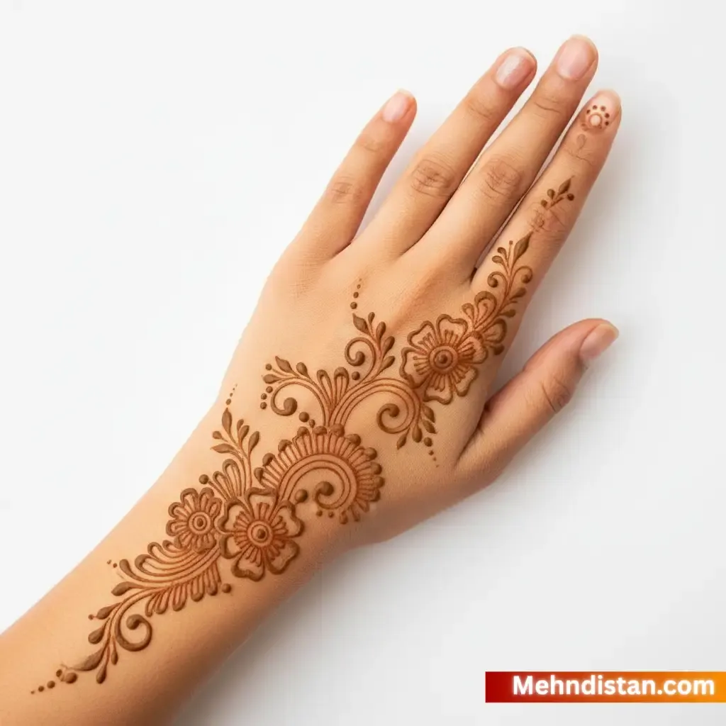 Khafif Mehndi Design Back Hand