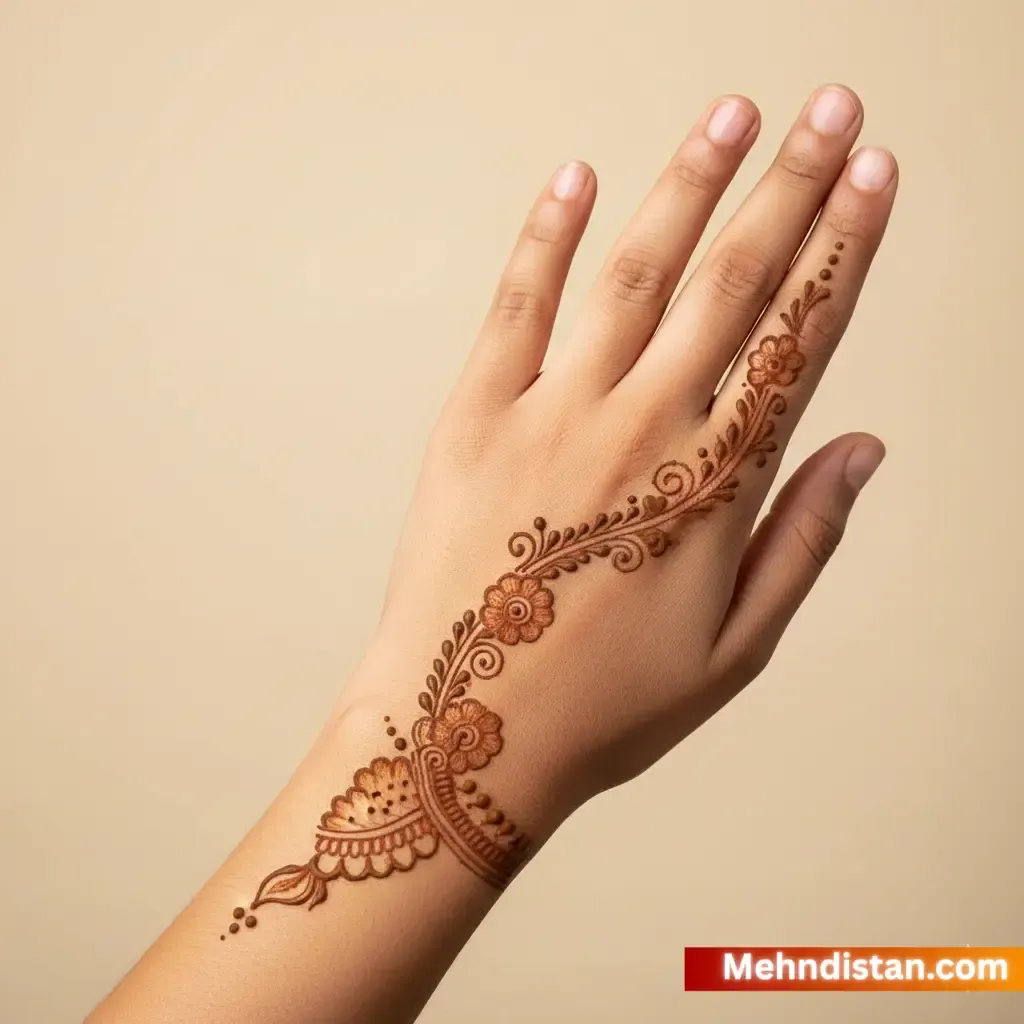 Khafif Mehndi Design Back Hand