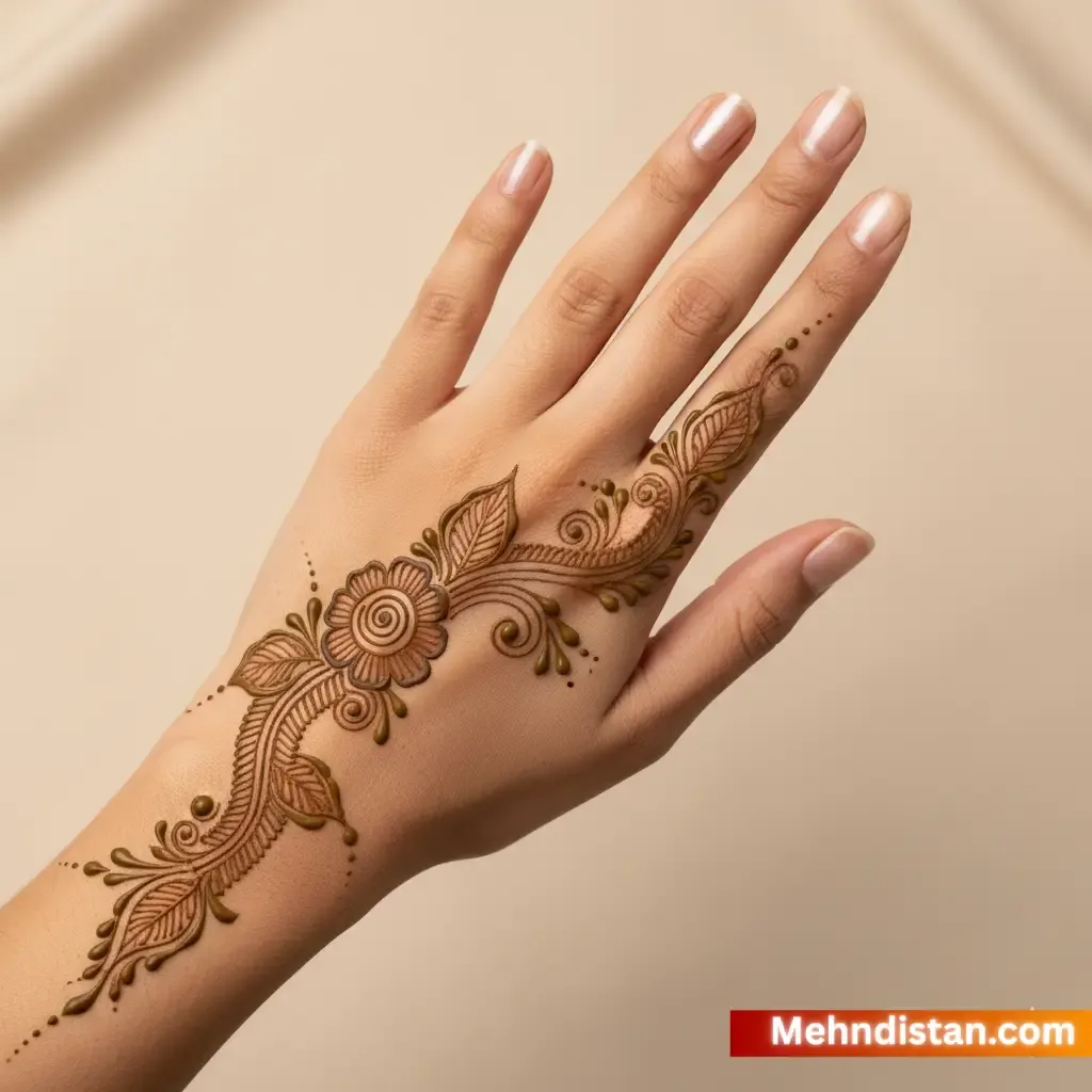 Khafif Mehndi Design Back Hand