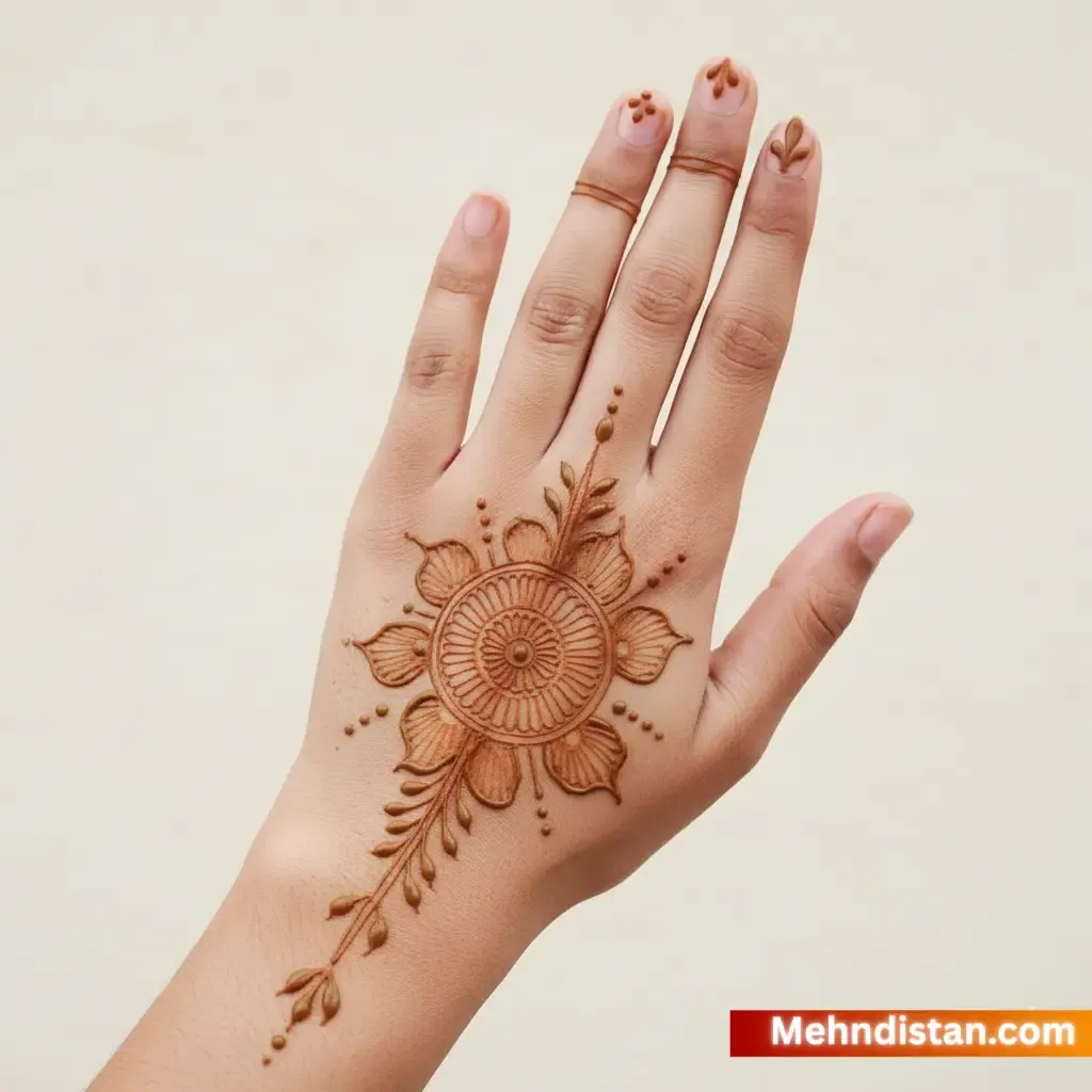 Khafif Mehndi Design Back Hand