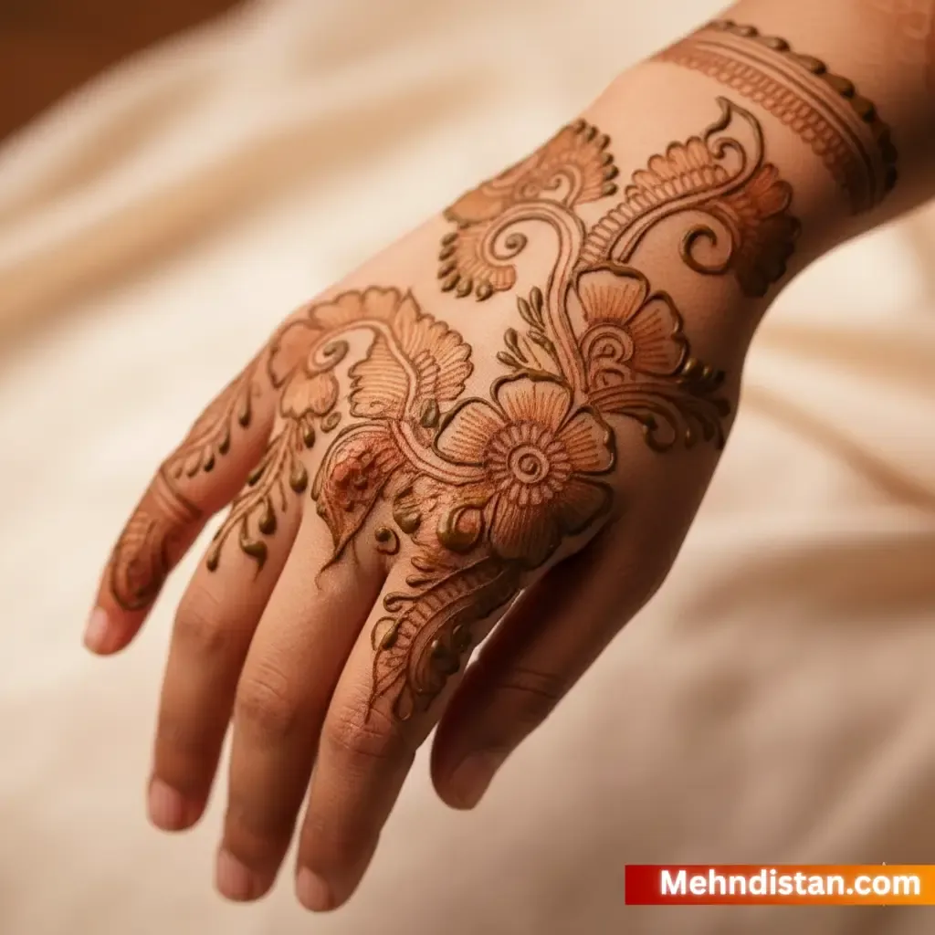Khafif Mehndi Design Back Hand