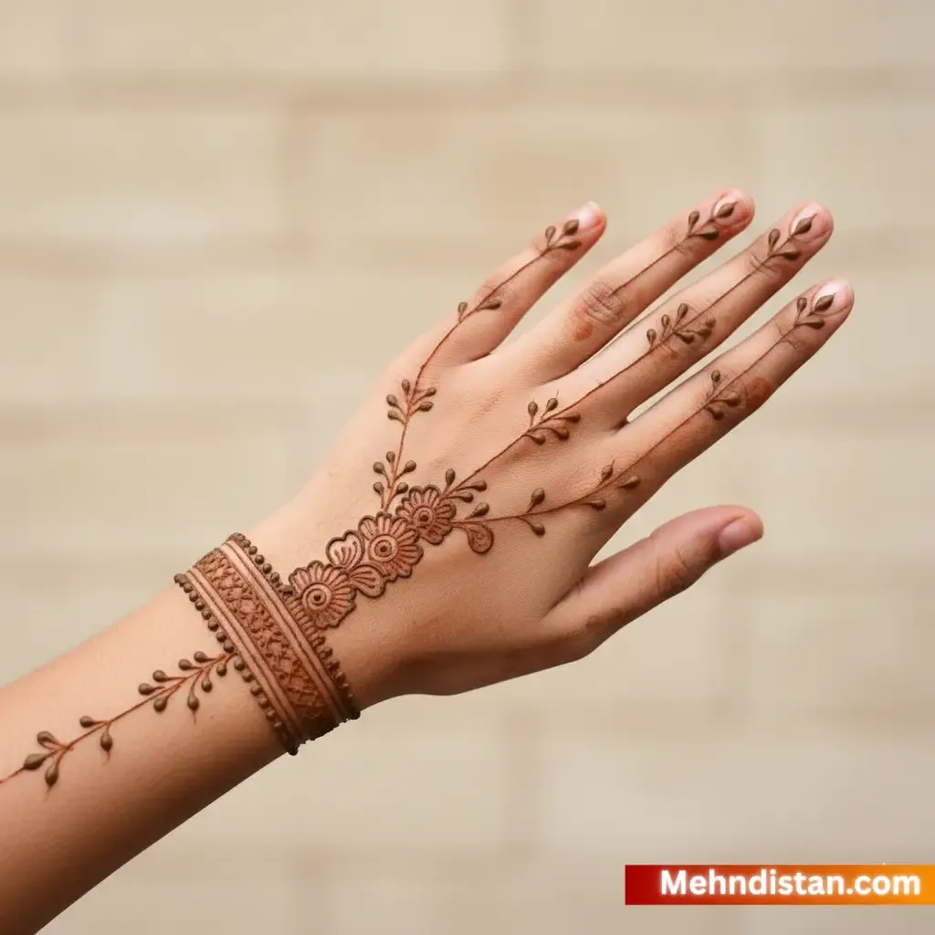 Khafif Mehndi Design Back Hand