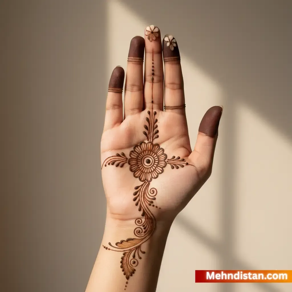 Khafif Mehndi Design Front Hand