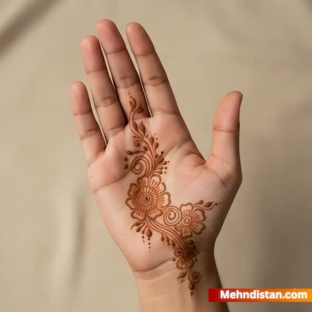 Khafif Mehndi Design Front Hand