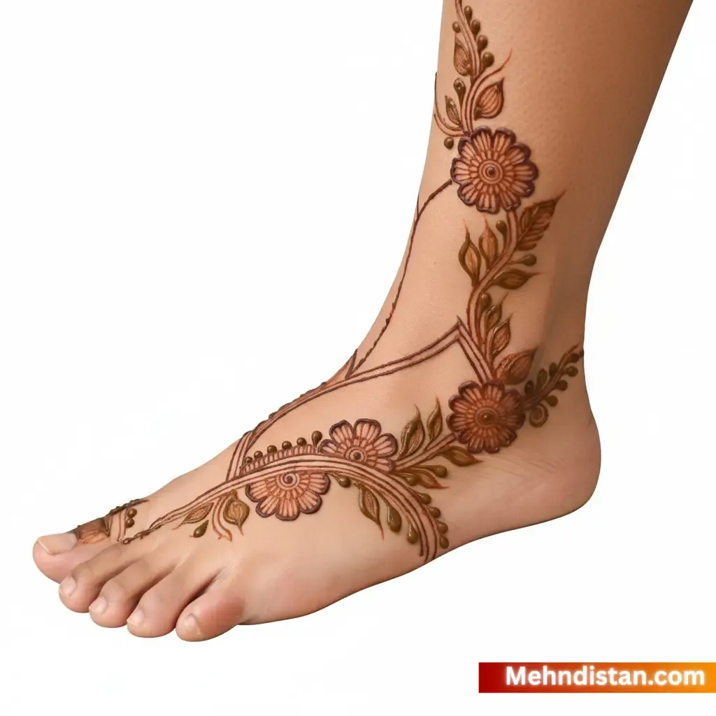 Leg Mehndi Design Khafif