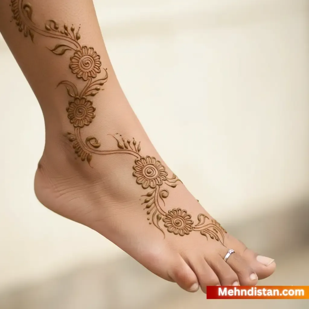 Leg Mehndi Design Khafif