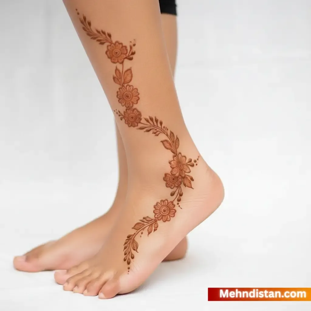Leg Mehndi Design Khafif