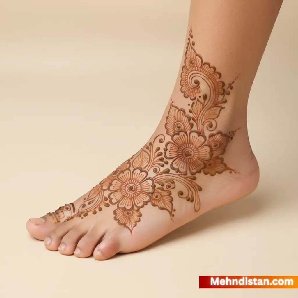 Leg Mehndi Design Khafif