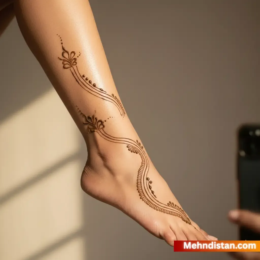 Leg Mehndi Design Khafif