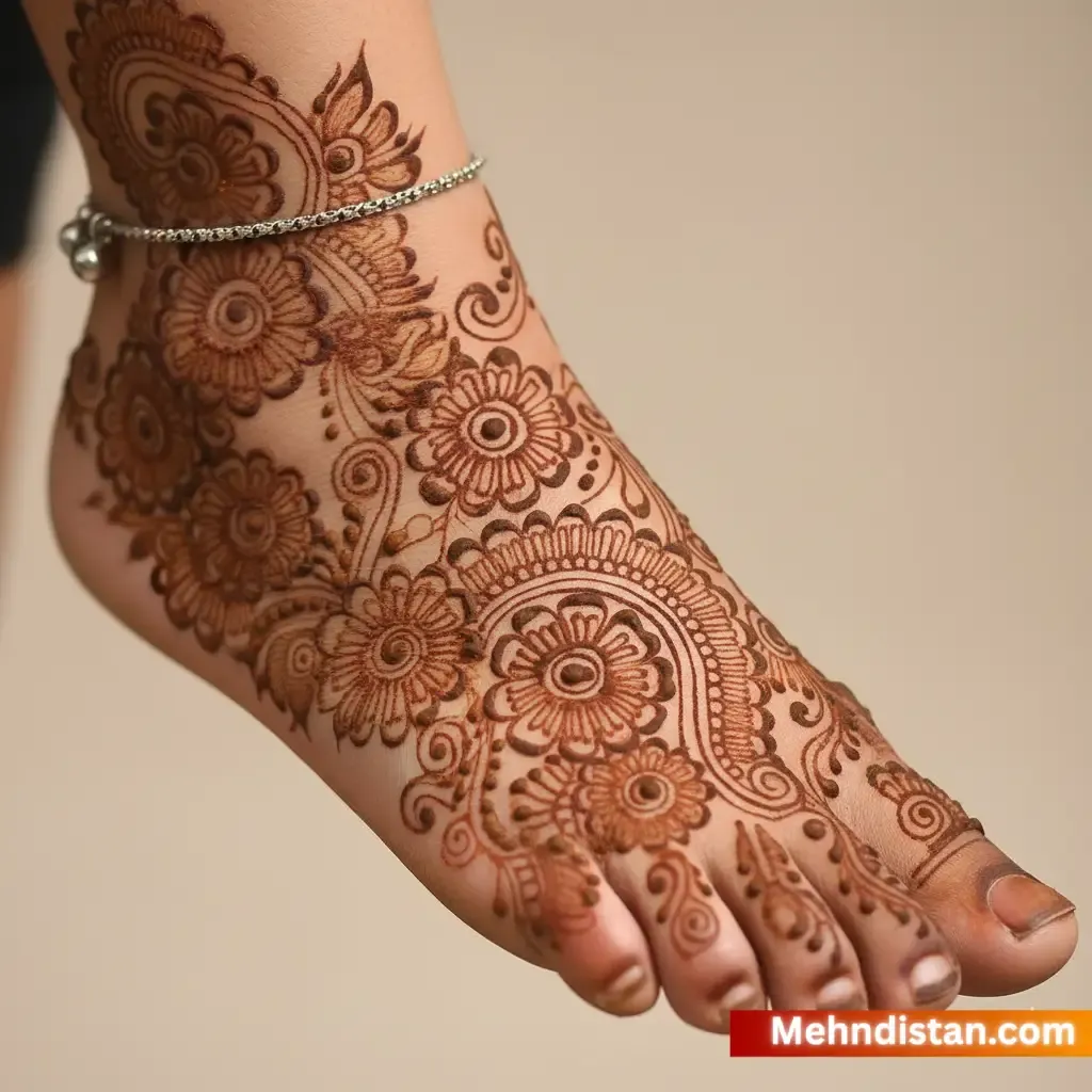 Leg Mehndi Design Khafif