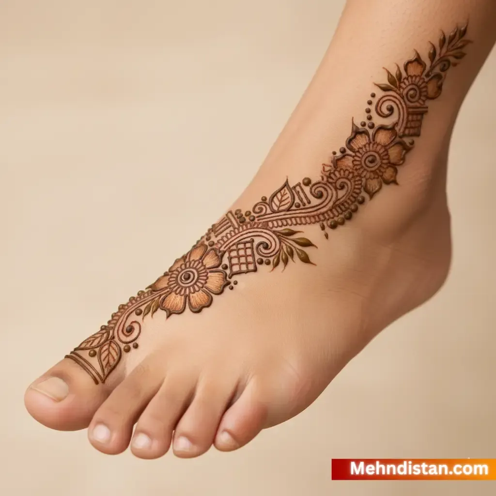 Leg Mehndi Design Khafif