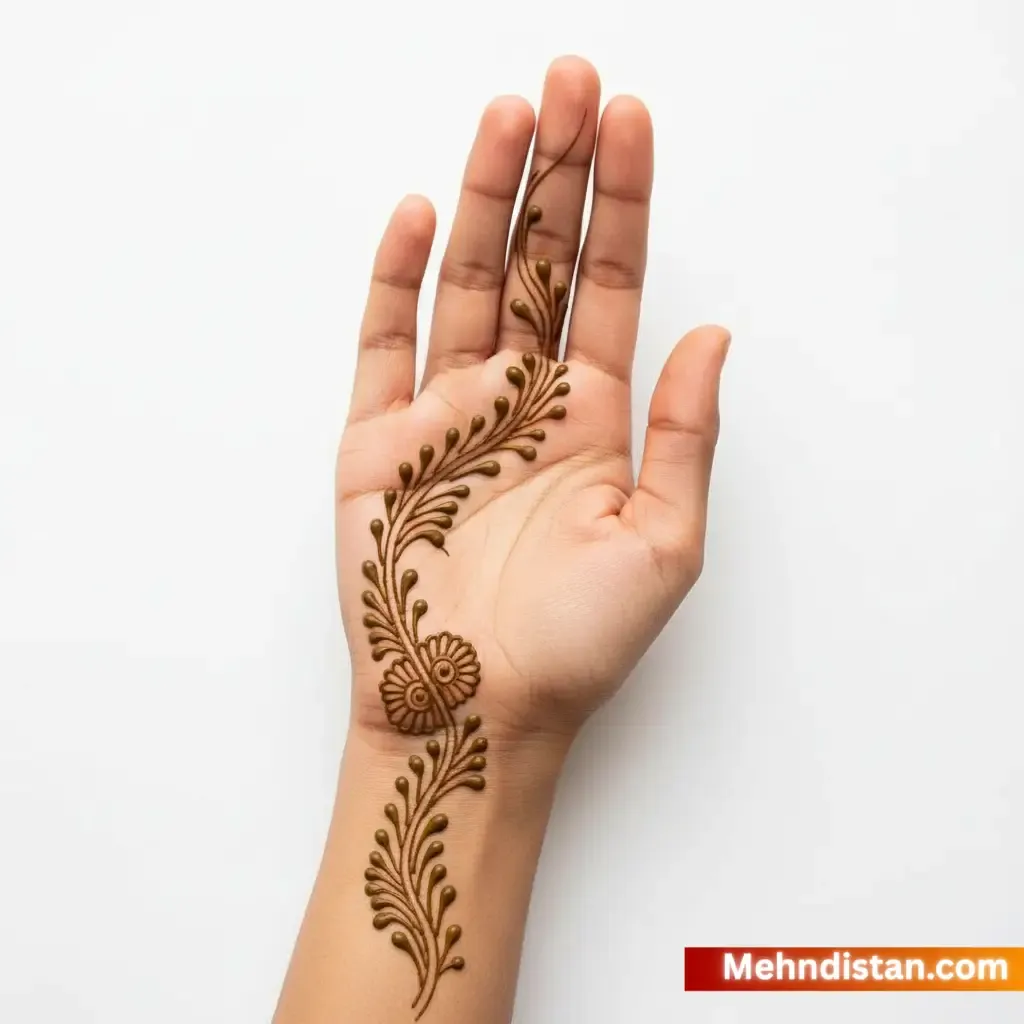 Stylish Simple Khafif Mehndi Design
