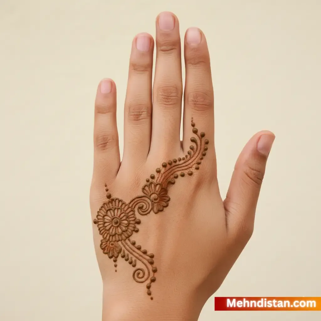 Stylish Simple Khafif Mehndi Design