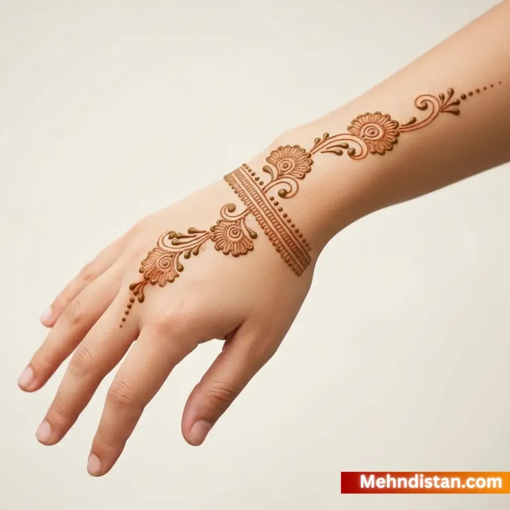 Stylish Simple Khafif Mehndi Design