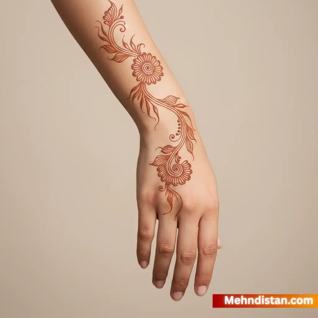 Stylish Simple Khafif Mehndi Design