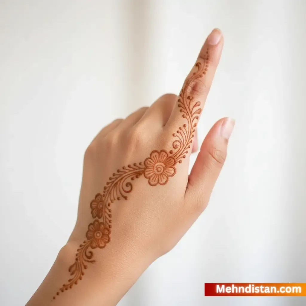Stylish Simple Khafif Mehndi Design