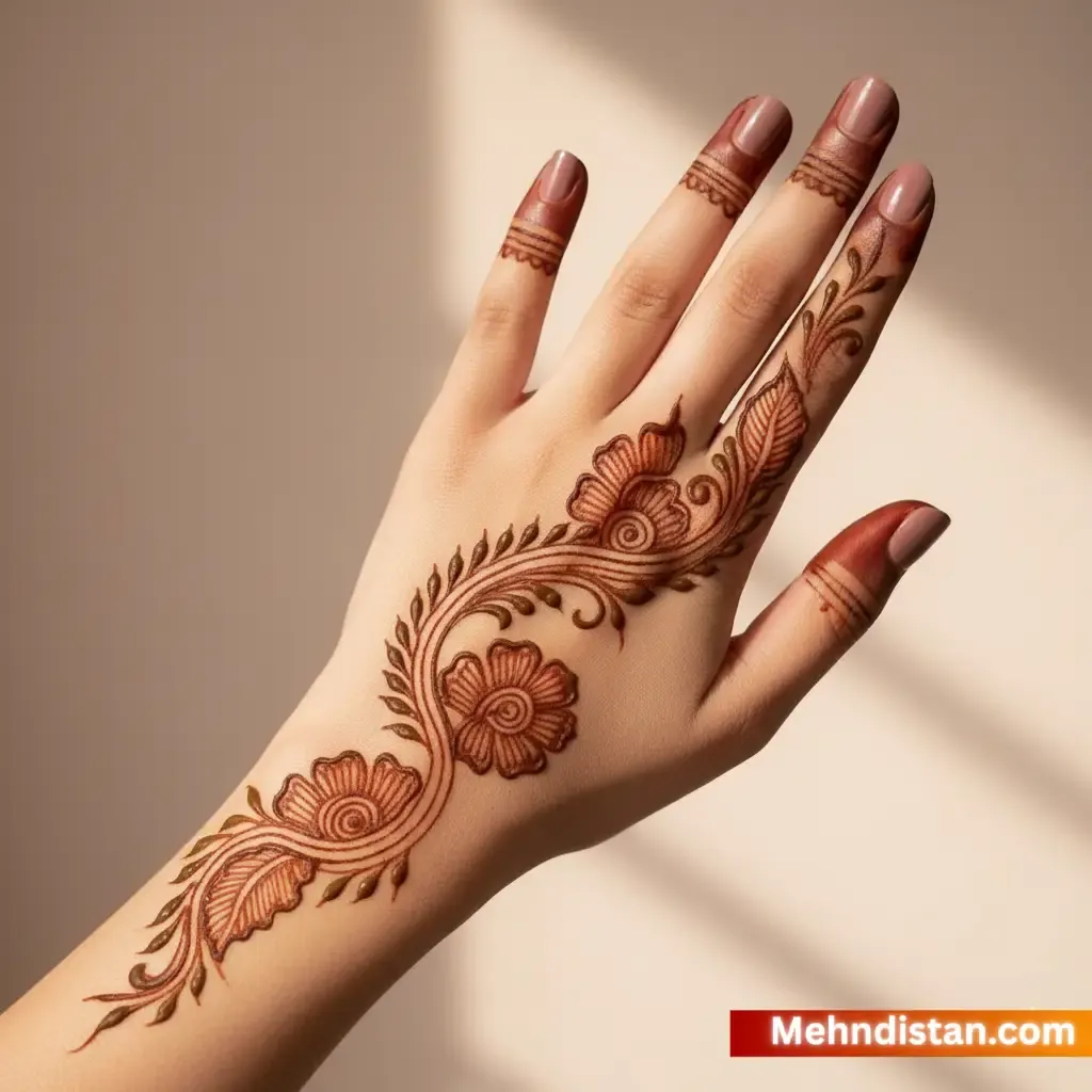 Stylish Simple Khafif Mehndi Design