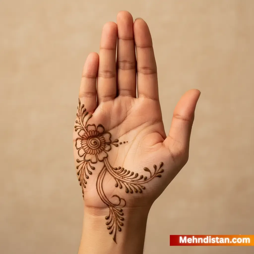 Stylish Simple Khafif Mehndi Design