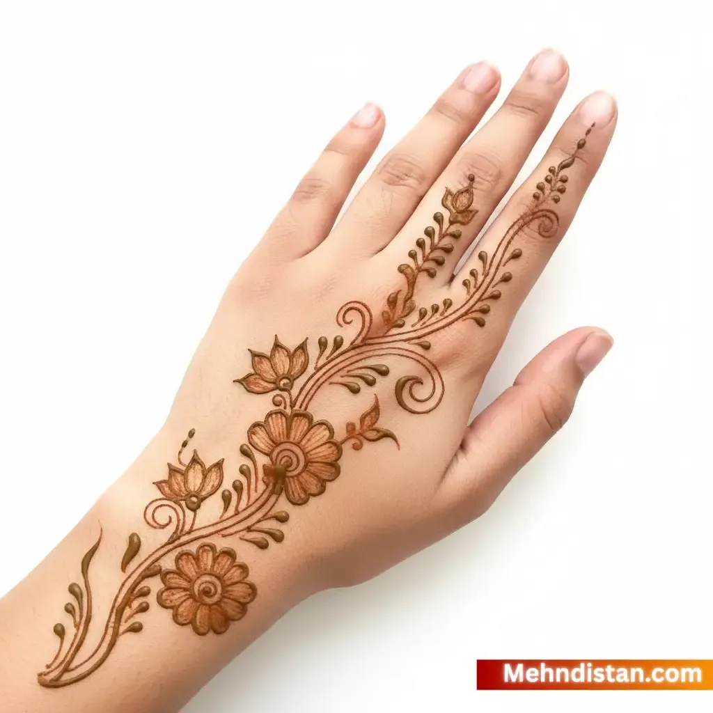 Stylish Simple Khafif Mehndi Design