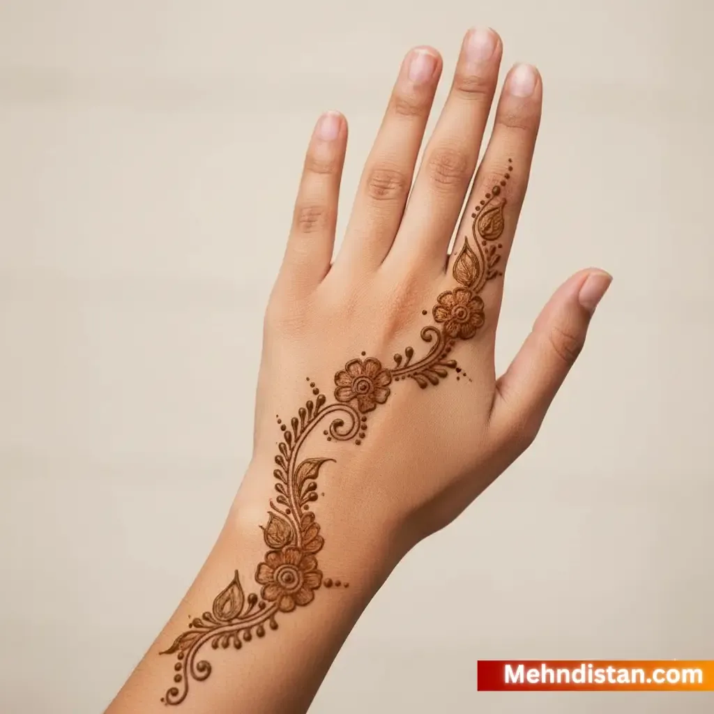 Stylish Simple Khafif Mehndi Design