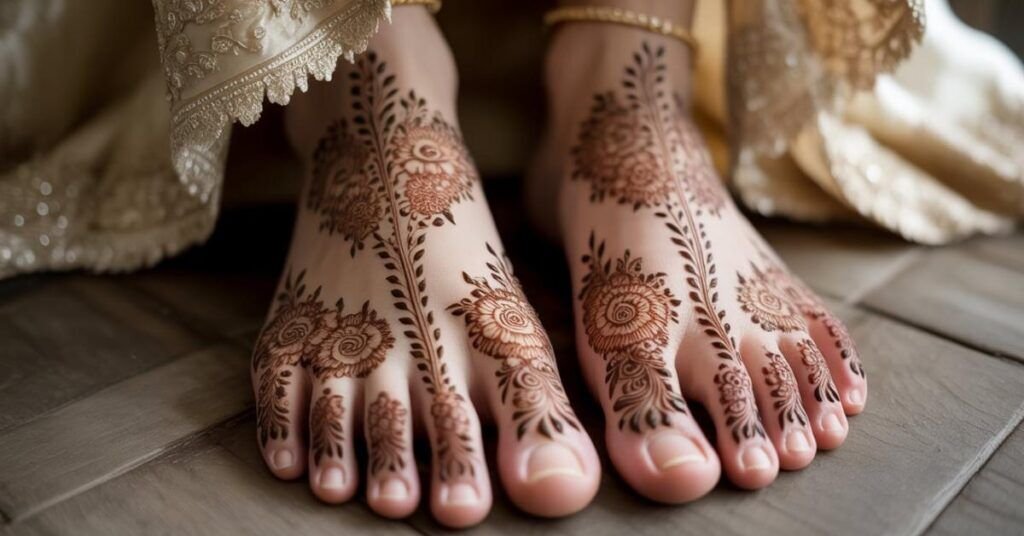 Floral Mehndi Designs for Feet