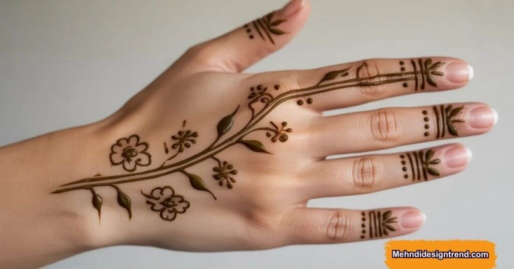 Quick & Minimal Mehndi Designs for Front Hand