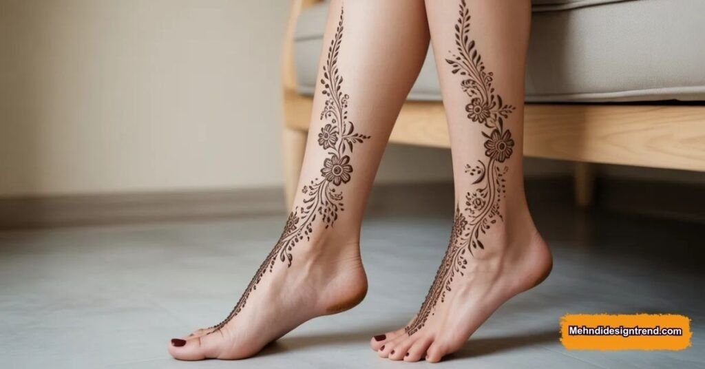 Simple & Elegant Leg Mehndi Patterns
