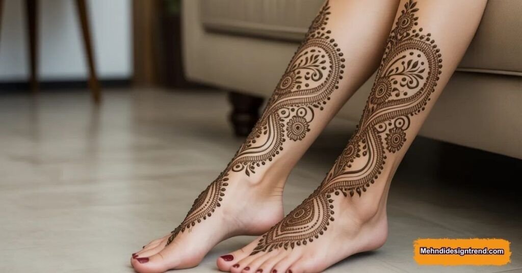 Stylish Leg Mehndi Design
