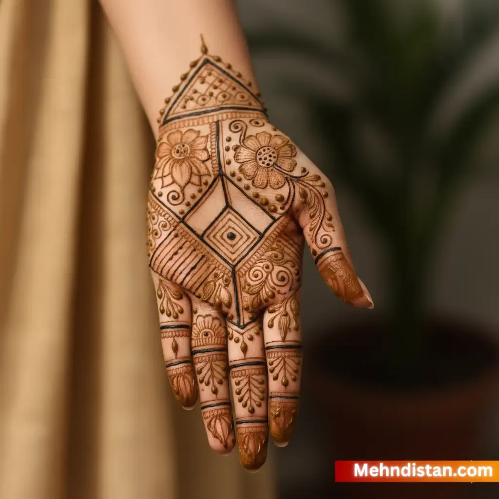 Stylish Front Hand Mehndi Design