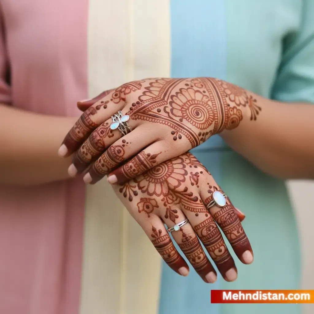 Stylish Front Hand Mehndi Design