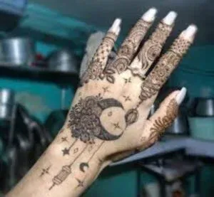 Moon Mehndi Design idea