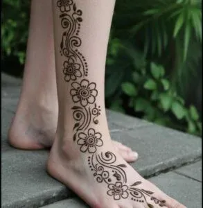 Leg Mehndi Design idea