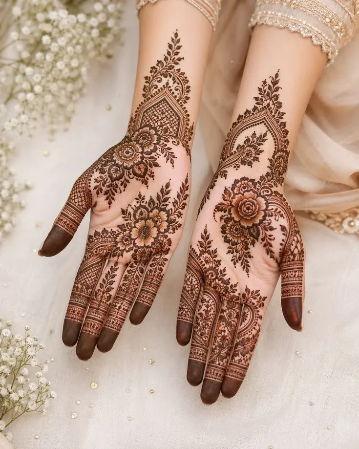 Royal Front Hand Mehndi Design idea