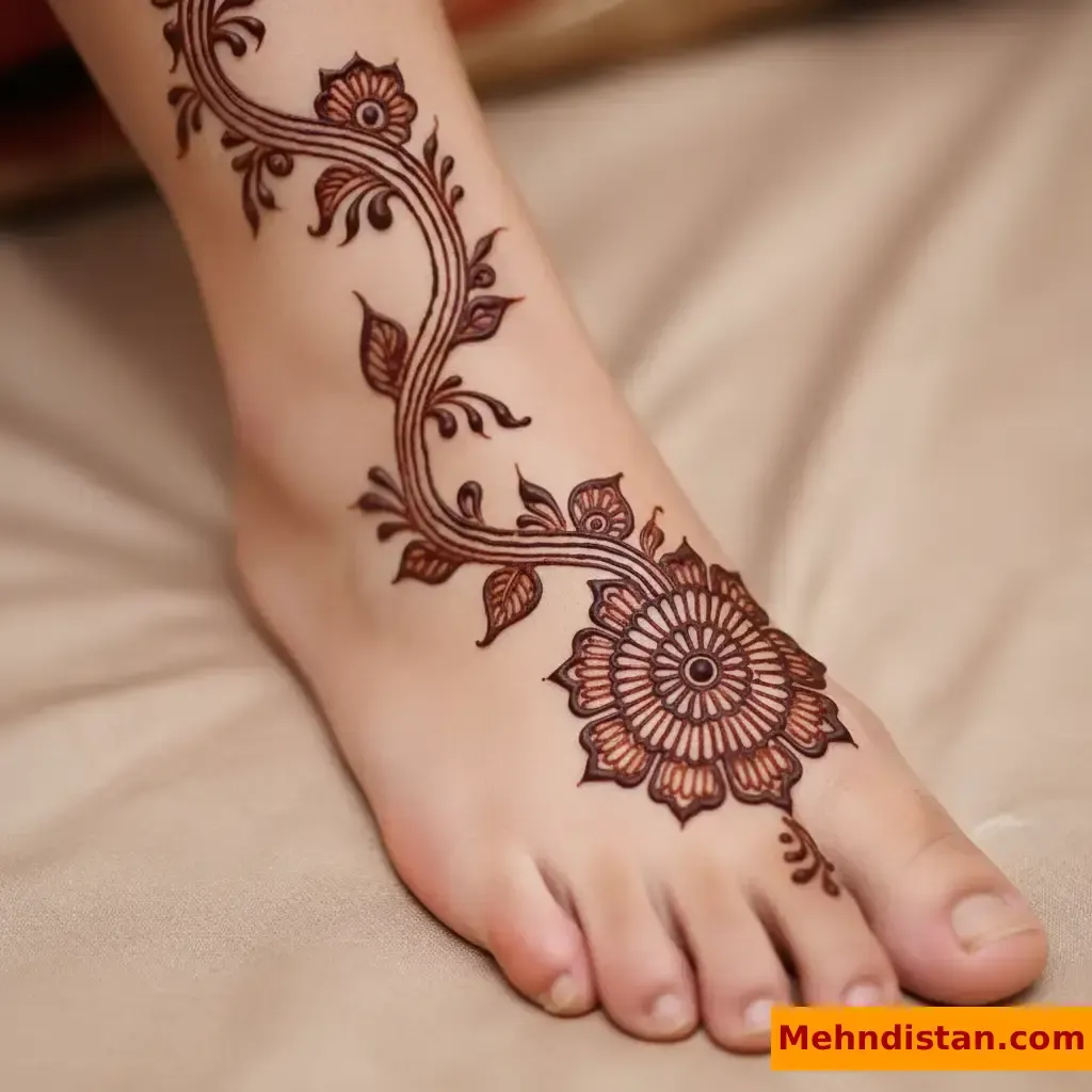 Stylish Foot Mehndi Design idea