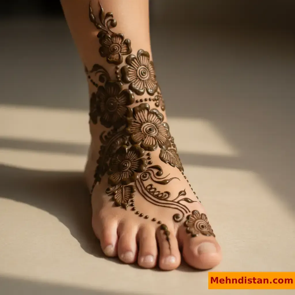 Stylish Foot Mehndi Design idea