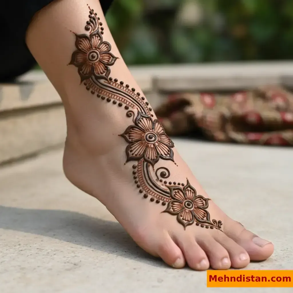 Stylish Foot Mehndi Design idea