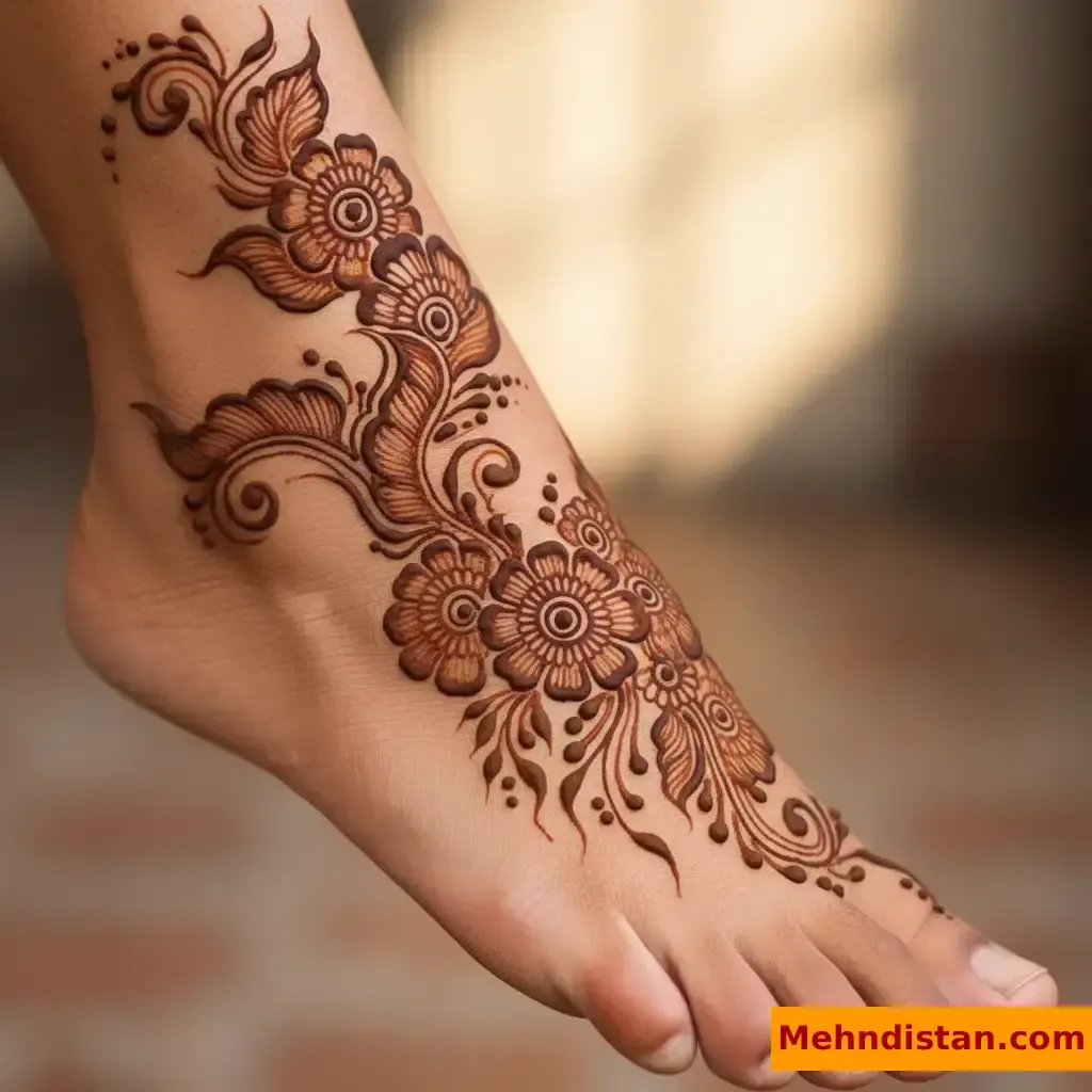 Stylish Foot Mehndi Design idea