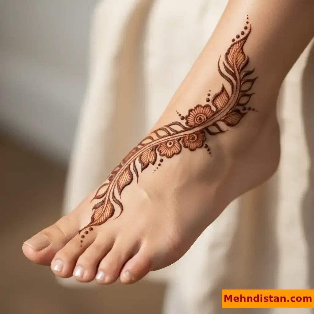 Stylish Foot Mehndi Design idea