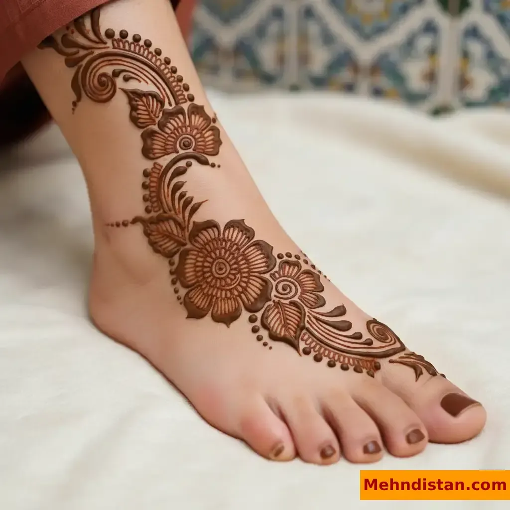 Stylish Foot Mehndi Design idea