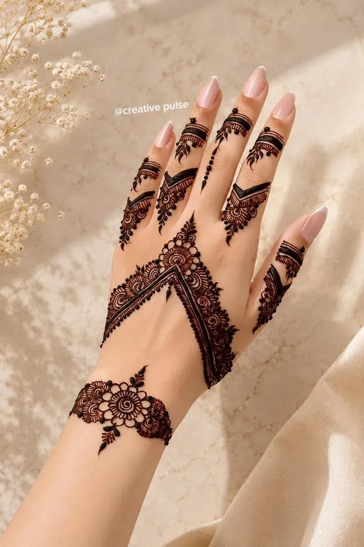 Upper Hand Mehndi Design idea